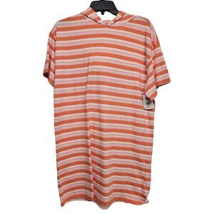 Abound Coral Pink Mia Stripe Hooded Dress Small